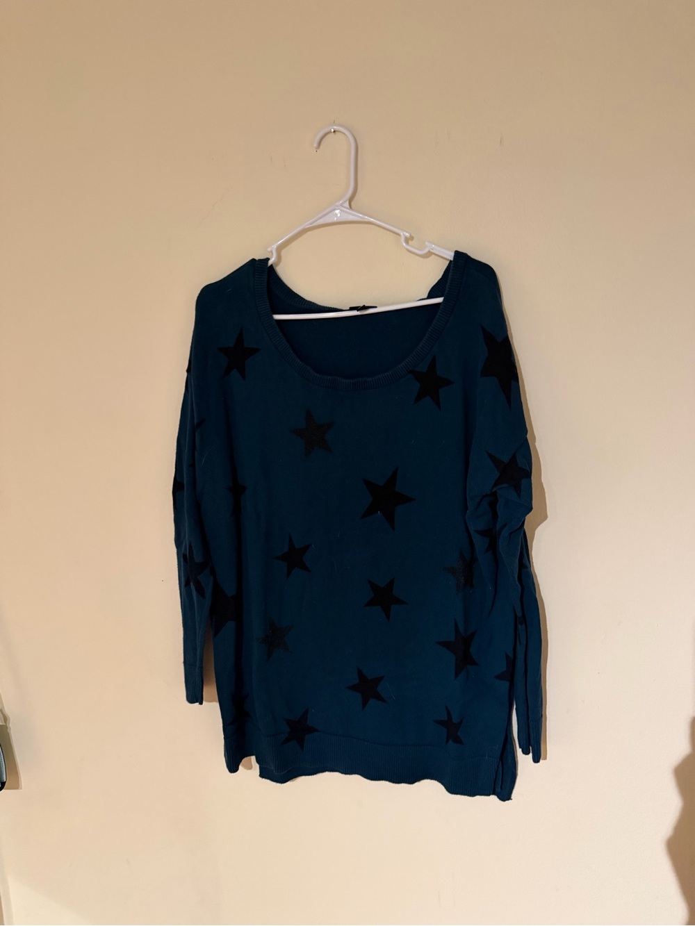 torrid Teal Star Scoop-Neck Sweater